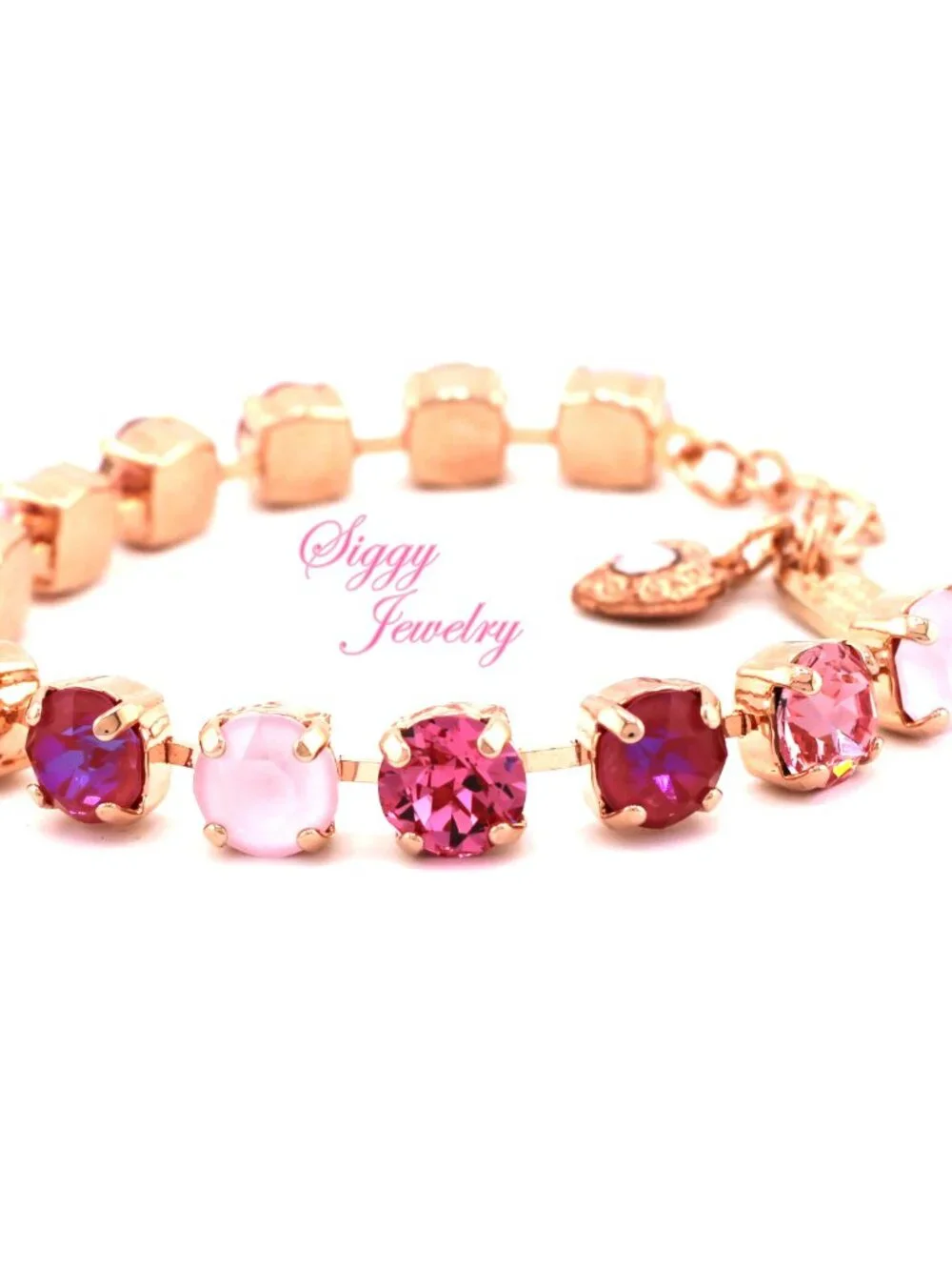 Raspberry Blush Tennis Bracelet Created with Crystals by Swarovski®, Rose Gold